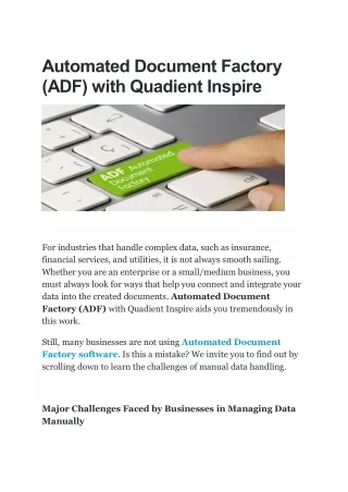 automated document factory adf with quadient
