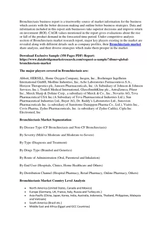 bronchiectasis business report is a trustworthy