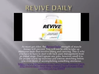 as must get older the revive daily strength