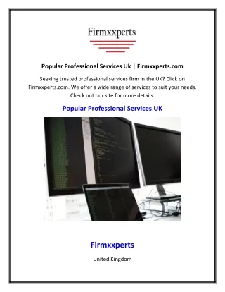 Popular Professional Services Uk | Firmxxperts.com