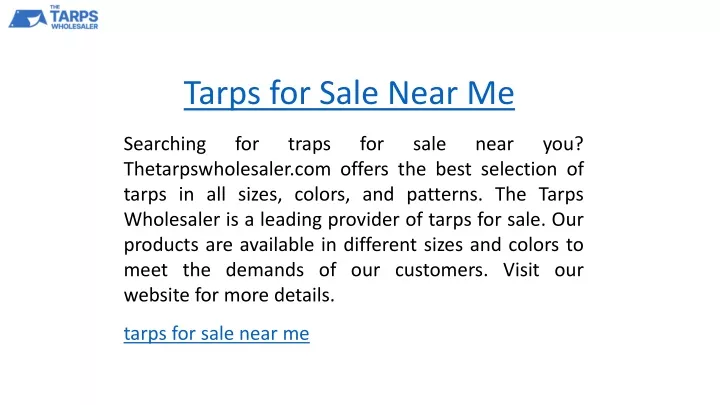 tarps for sale near me