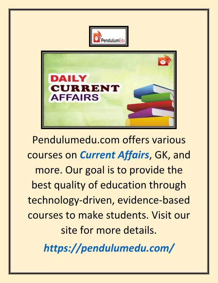 pendulumedu com offers various courses on current