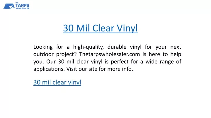 30 mil clear vinyl