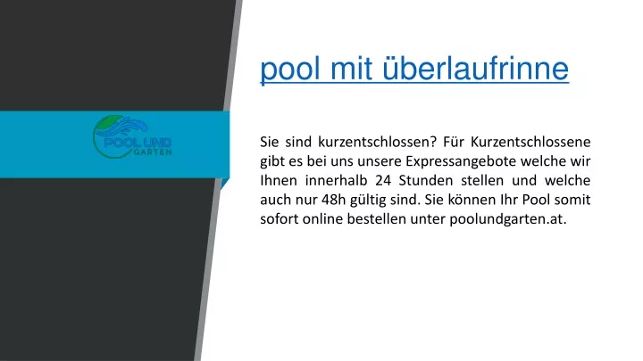 pool mit berlaufrinne