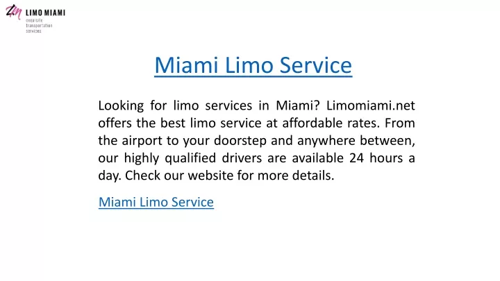 miami limo service