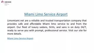 miami limo service airport