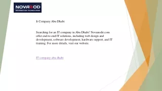 It Company Abu Dhabi  Novanodit.com