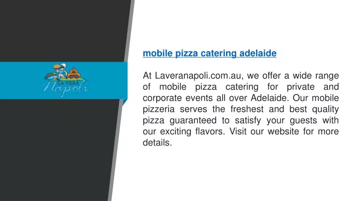 mobile pizza catering adelaide at laveranapoli