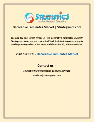 decorative laminates market strategymrc com