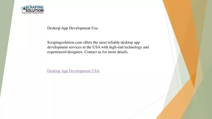 desktop app development usa scrapingsolution