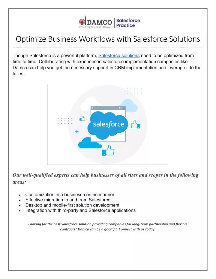 optimize business workflows with salesforce