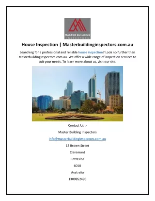 house inspection masterbuildinginspectors com au
