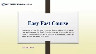 easy fast course