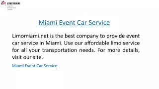 miami event car service