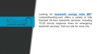 looking for locksmith owings mills