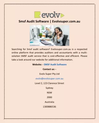 Smsf Audit Software | Evolvsuper.com.au
