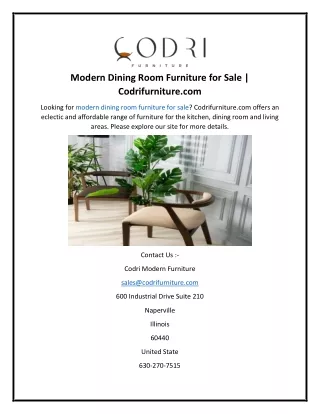 Modern Dining Room Furniture for Sale  Codrifurniture.com