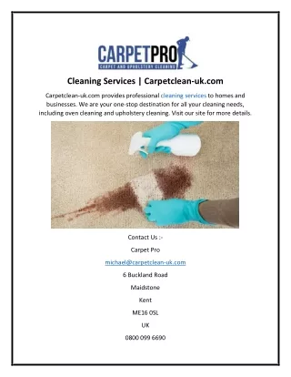 Cleaning Services  Carpetclean-uk.com