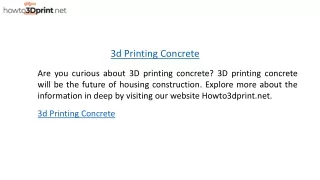 3d Printing Concrete  Howto3dprint.net