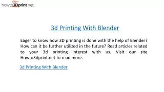 3d printing with blender
