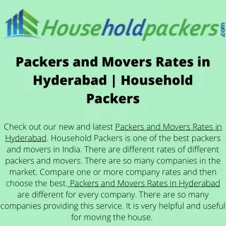 Packers and Movers Rates in Hyderabad  Household Packers (1)