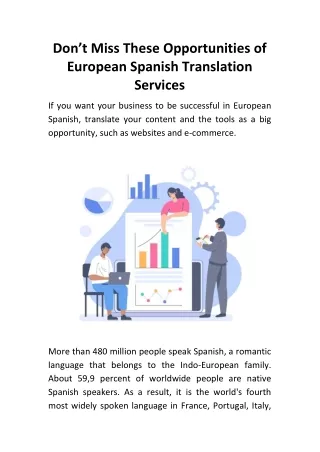 Dont Miss These Opportunities of European Spanish Translation Services