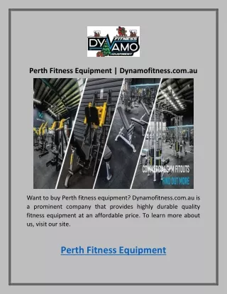 Perth Fitness Equipment | Dynamofitness.com.au