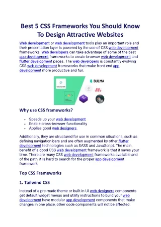 best 5 css frameworks you should know to design