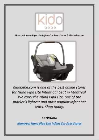 montreal nuna pipa lite infant car seat stores