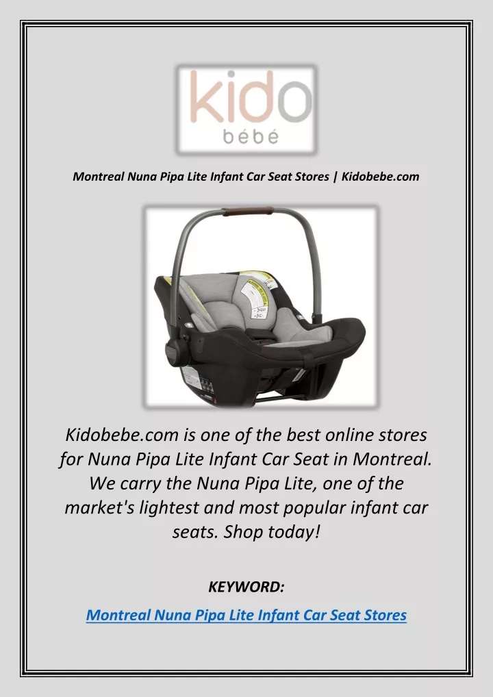 montreal nuna pipa lite infant car seat stores