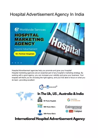 Hospital Advertisement Agency In India - Clinic Manager