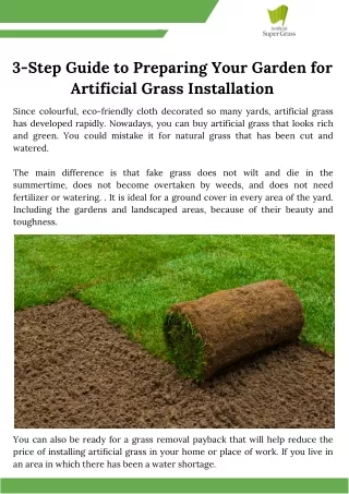 3-Step Guide to Preparing Your Garden for Artificial Grass Installation