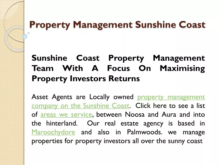 property management sunshine coast