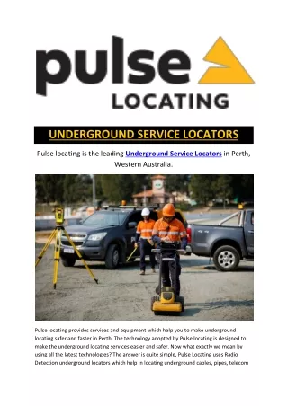 Underground Service Locators | Pulse Locating