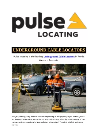 Underground Cable Locators | Pulse Locating