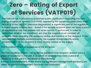 zero rating of export of services vatp019