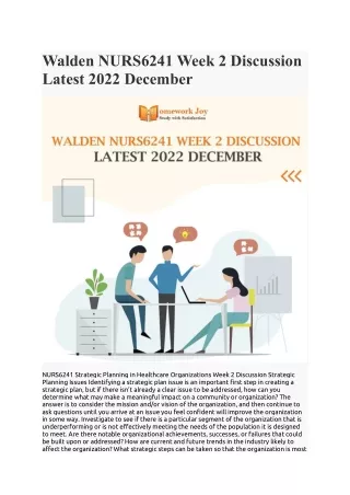 walden nurs6241 week 2 discussion latest 2022