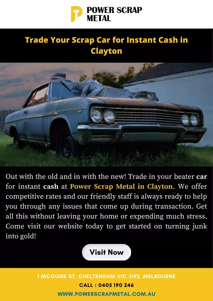 trade your scrap car for instant cash in clayton