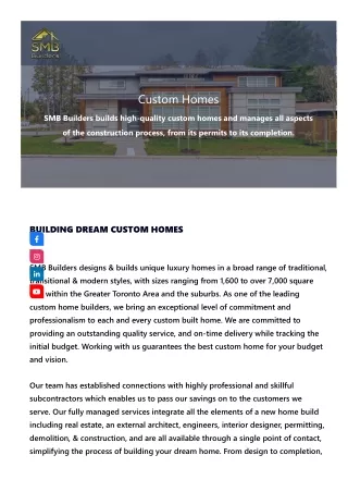 Custom Home Builder in Toronto
