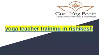 yoga teacher training in rishikesh