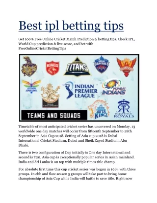 best ipl betting tips