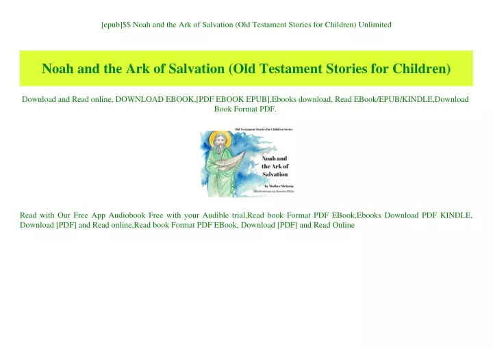 epub noah and the ark of salvation old testament