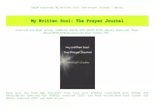 (Epub Download) My Written Soul The Prayer Journal [ Ebook]