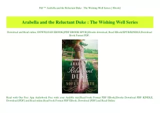 Pdf ^^ Arabella and the Reluctant Duke  The Wishing Well Series [ Ebook]