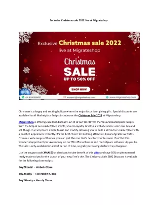 exclusive christmas sale 2022 live at migrateshop