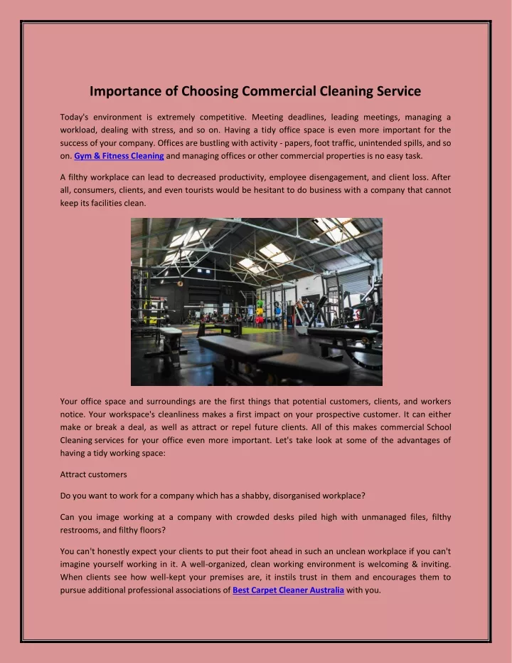 PPT - Importance Of Choosing Commercial Cleaning Service PowerPoint ...