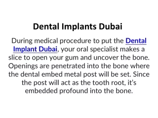 Dental Implants Dubai