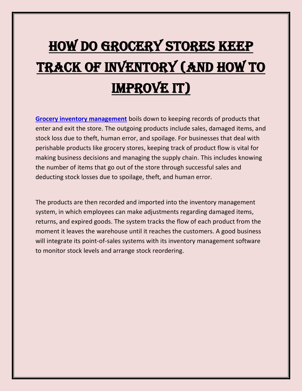 PPT - How Do Grocery Stores Keep Track of Inventory (and How to Improve ...