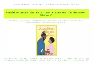 (B.O.O.K.$ Sunshine After the Rain Zan's Romance (Richardson Sisters) Full PDF