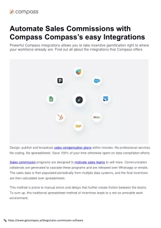 Automate Sales Commissions with Compass easy Integrations